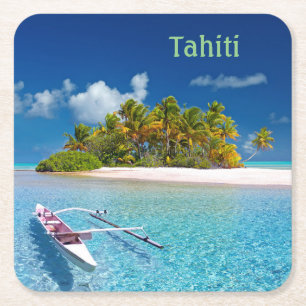 Dessous-de-verre Carré En Papier Salutations de Tahiti