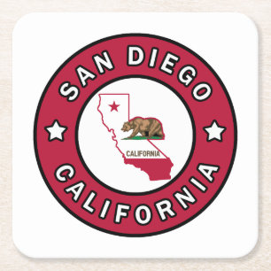 Dessous-de-verre Carré En Papier San Diego Californie