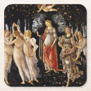 Dessous-de-verre Carré En Papier Sandro Botticelli - La Primavera