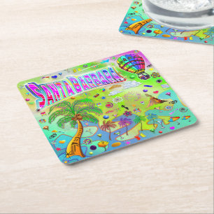 Dessous-de-verre Carré En Papier Santa Barbara Mélodie Intemporelle Coaster