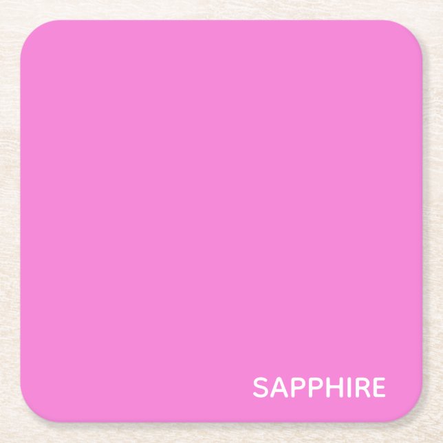 Dessous-de-verre Carré En Papier Sapphire pink colour (Devant)