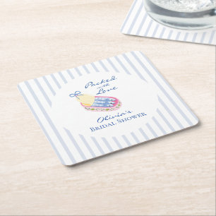 Dessous-de-verre Carré En Papier Sardines Chargés d'Amour Enterrement de Vie de Jeu