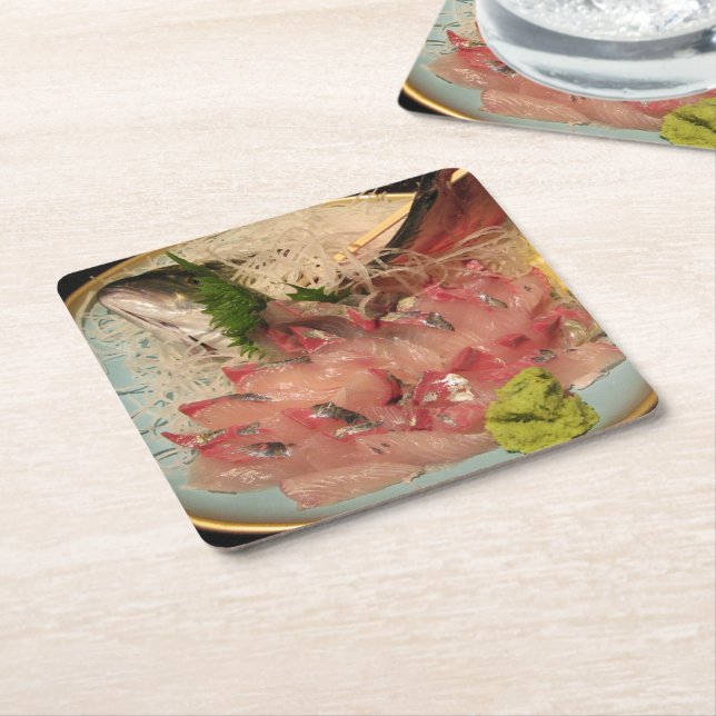 Dessous-de-verre Carré En Papier Sashimi 刺 身 (Incliné)