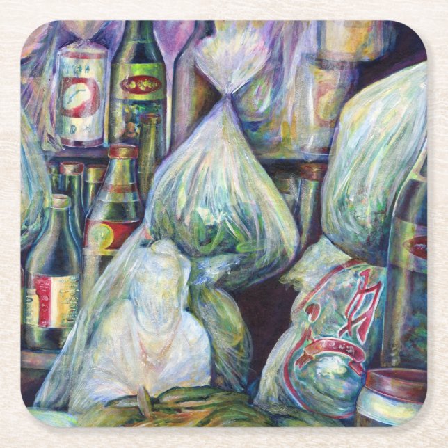 Dessous-de-verre Carré En Papier Saveurs séchées à Singapour (Devant)