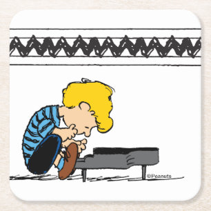 Dessous-de-verre Carré En Papier Schroeder Charlie Musique Brown