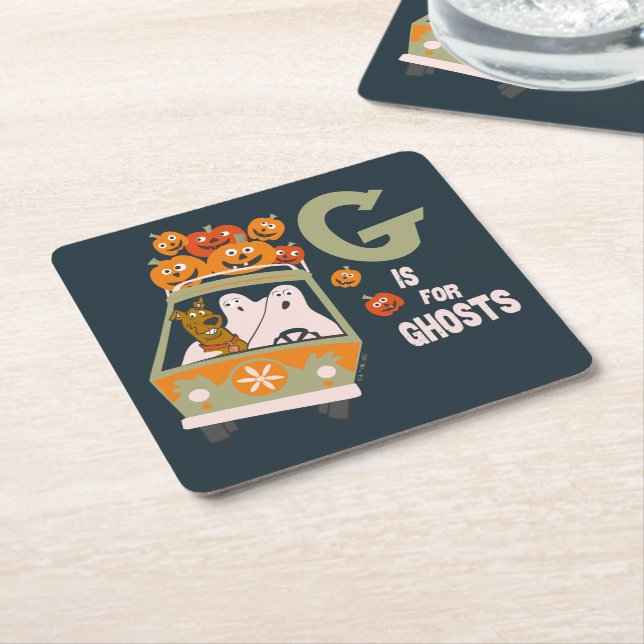 Dessous-de-verre Carré En Papier Scooby-Doo | G est pour Ghosts (Incliné)