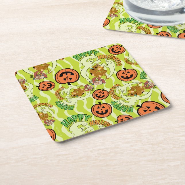 Dessous-de-verre Carré En Papier Scooby-Doo | Happy Halloween Motif (Incliné)