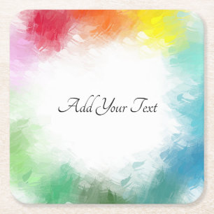 Dessous-de-verre Carré En Papier Script manuscrit personnalisé Coloré Modèle modern