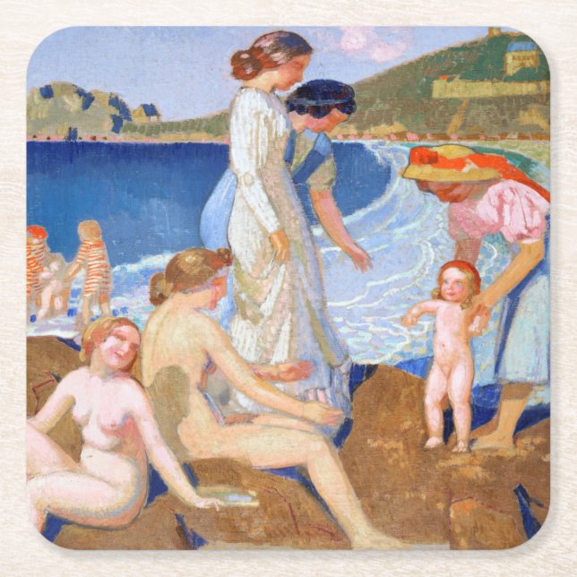 Dessous-de-verre Carré En Papier Sea Bathing, Maurice Denis (Devant)