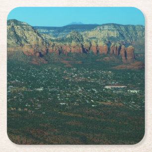 Dessous-de-verre Carré En Papier Sedona et Coffee Pot Rock vus d'en haut