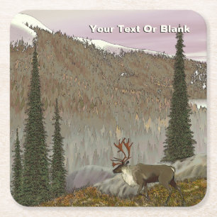 Dessous-de-verre Carré En Papier Selkirk Caribou