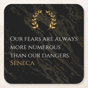 Dessous-de-verre Carré En Papier Seneca's Insight : Les peurs comparées aux dangers