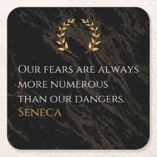 Dessous-de-verre Carré En Papier Seneca's Insight : Les peurs comparées aux dangers