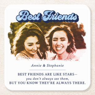 Dessous-de-verre Carré En Papier Sentimental Best Friends Citer Photo