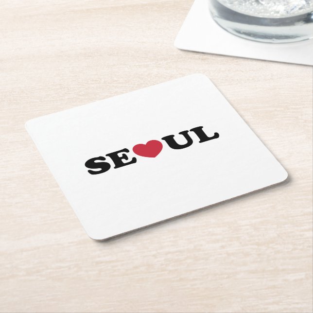 Dessous-de-verre Carré En Papier Séoul Love Heart (Incliné)