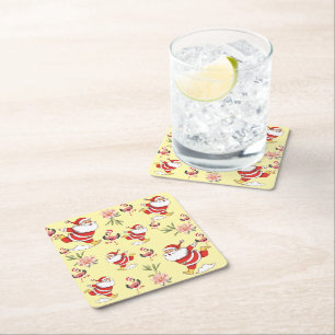 Dessous-de-verre Carré En Papier Serviettes à motif de Noël Santa Flamant Tropical