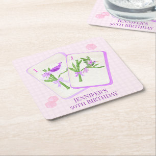 Dessous-de-verre Carré En Papier Serviettes en mosaïque de Mahjong pour décoration 