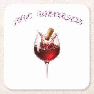Dessous-de-verre Carré En Papier Serviettes en papier Love Uncorked Elegant Wine Sp