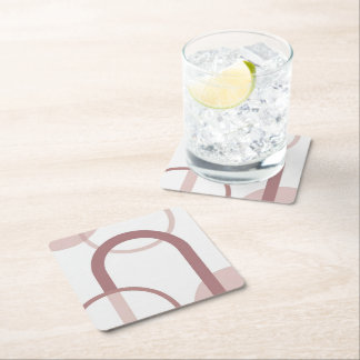 Dessous-de-verre Carré En Papier Set de dessous de verre à arche abstraite rose pou