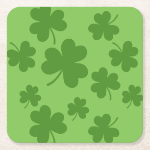 Dessous-de-verre Carré En Papier Shamrock de la Saint Patrick Motif Clover
