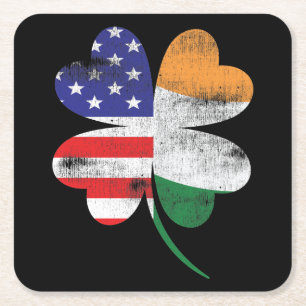 Dessous-de-verre Carré En Papier Shamrock irlandais