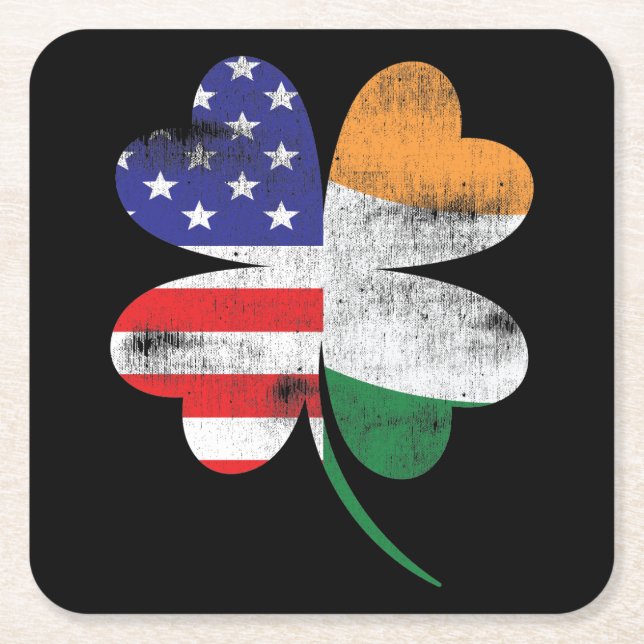 Dessous-de-verre Carré En Papier Shamrock irlandais (Devant)