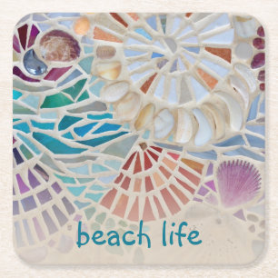 Dessous-de-verre Carré En Papier Shell Beach Life 