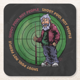 Dessous-de-verre Carré En Papier Shoot pool Not People
