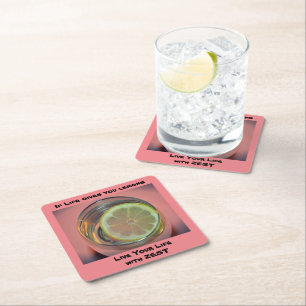 Dessous-de-verre Carré En Papier Si la vie vous donne citrons vivez votre vie avec 