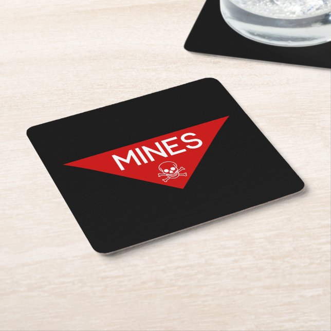 DESSOUS-DE-VERRE CARRÉ EN PAPIER SIGNE DE MINES | SIGNAGE | SYMBOLE (Incliné)