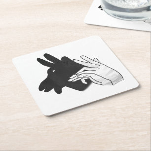 Dessous-de-verre Carré En Papier Silhouette à la main Billy Goat Grey