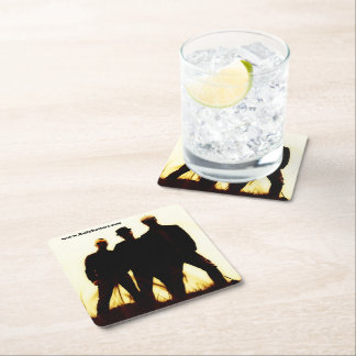Dessous-de-verre Carré En Papier Silhouette de BallyRotters.com - Mats de bière