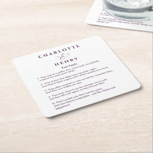 Dessous-de-verre Carré En Papier Simple Funny Facts Dessous de verre Mariages