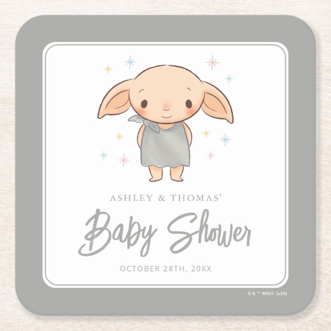 Dessous-de-verre Carré En Papier Simple Harry Potter - Dobby Baby Shower (Devant)