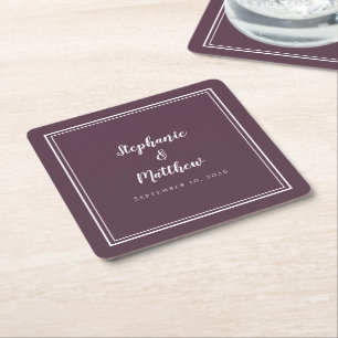 Dessous-de-verre Carré En Papier Simple Mariage Violet Humeur Moderne Minimaliste