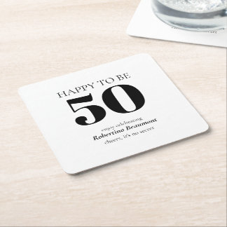 Dessous-de-verre Carré En Papier Simple Moderne Fête Surprise pour 50 ans