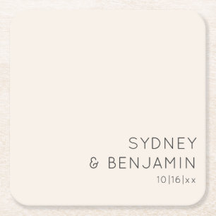 Dessous-de-verre Carré En Papier Simple Moderne Minimaliste Mariage sur Mesure en I