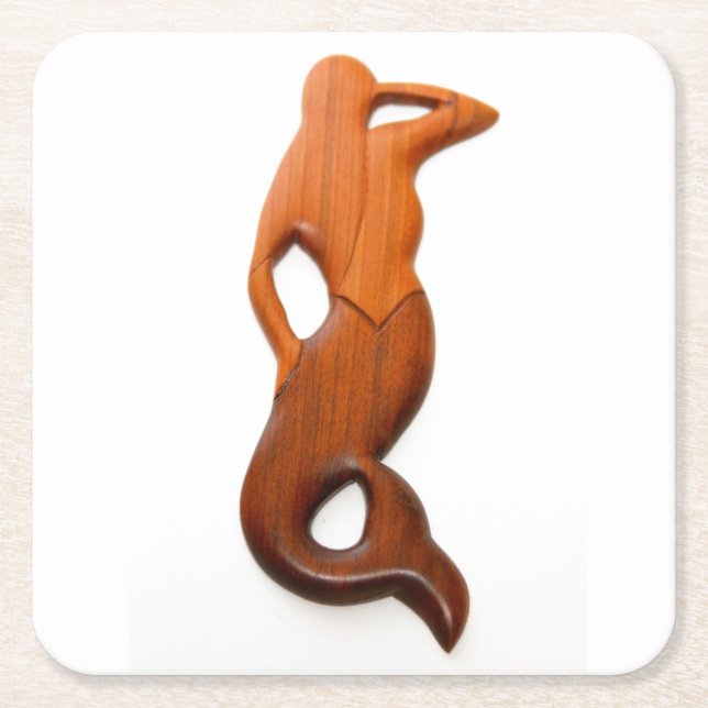 Dessous-de-verre Carré En Papier sirène bronzage de surveillance (Devant)