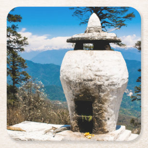 Dessous-de-verre Carré En Papier Site de culte bouddhiste