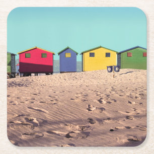 Dessous-de-verre Carré En Papier Six huttes colorées Cape Town, Afrique du Sud d