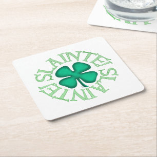 Dessous-de-verre Carré En Papier Slainte ! Le papier blanc boit des grillades
