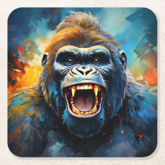 Dessous-de-verre Carré En Papier Smiling gorilla
