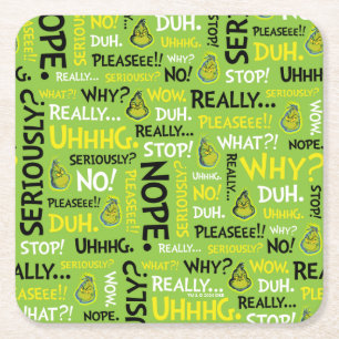 Dessous-de-verre Carré En Papier Snarky Grinch Grinch Snarky Phrase Motif