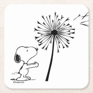 Dessous-de-verre Carré En Papier Snoopy Avec Dandelion