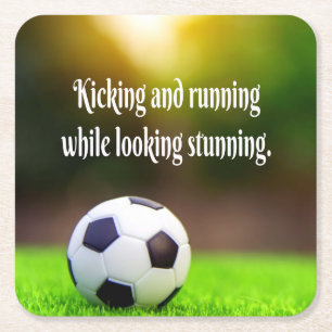 Dessous-de-verre Carré En Papier Soccer Motivationnel Inspirationnel Green Field