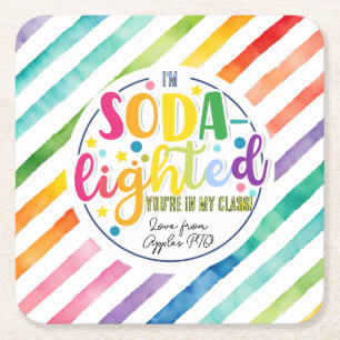 Dessous-de-verre Carré En Papier soda - autocollant carré d'appréciation léger