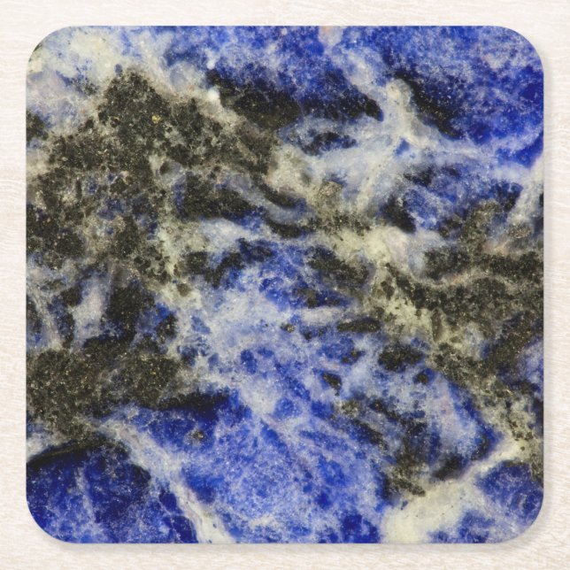 Dessous-de-verre Carré En Papier Sodalite bleue (Devant)