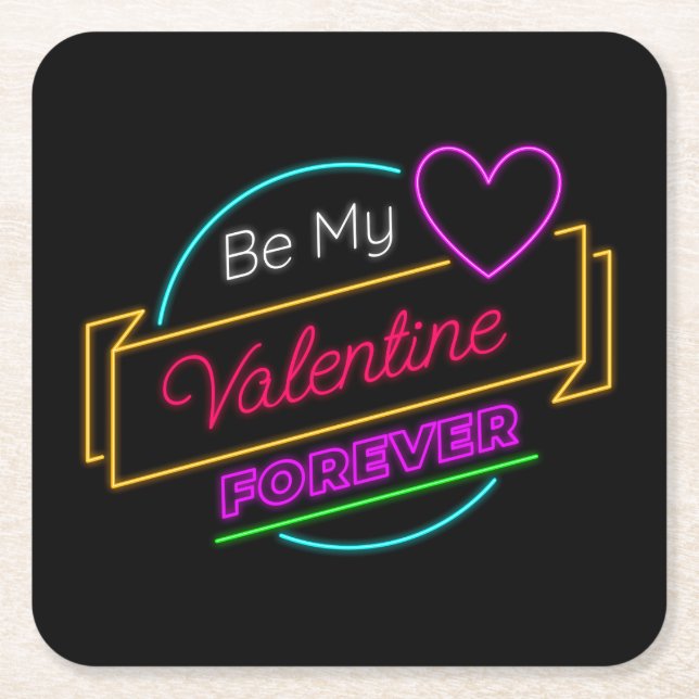 Dessous-de-verre Carré En Papier Sois Ma Saint-Valentin Pour Toujours-83419 (Devant)