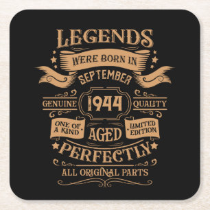 Dessous-de-verre Carré En Papier Soixante-dix vintages fête du 80e anniversaire