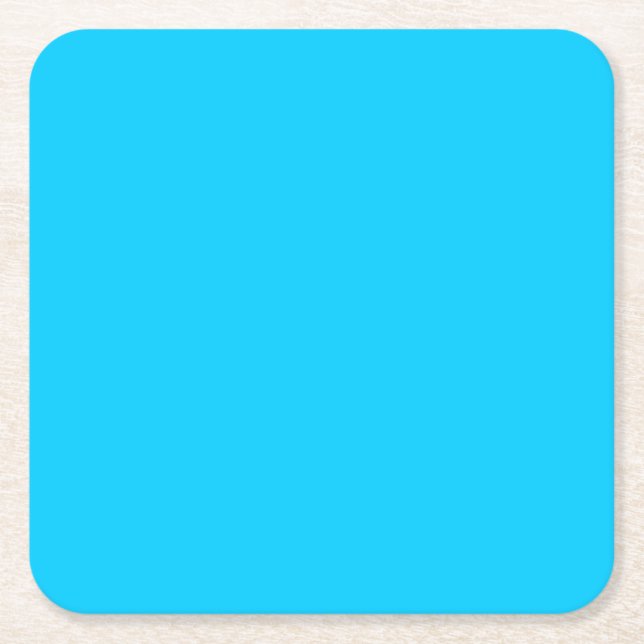Dessous-de-verre Carré En Papier Solide Vivid Ciel bleu minimaliste Plain moderne (Devant)